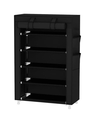 Estante para Zapatos Calmootey 5 Niveles Negro con Cubierta