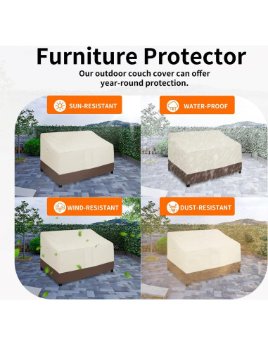 Funda Impermeable para Loveseat Easy-Going 137x97x89 cm Beige/Marrón