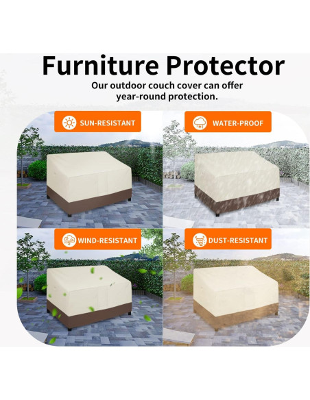 Funda Impermeable para Loveseat Easy-Going 137x97x89 cm Beige/Marrón