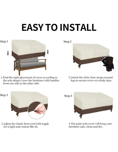 Funda Impermeable para Loveseat Easy-Going 137x97x89 cm Beige/Marrón