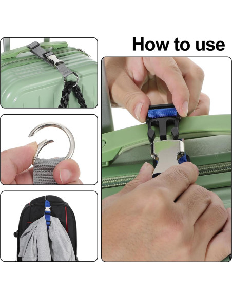 3 Correas de Equipaje Ajustables HJZHII - Nylon y Acero Inoxidable