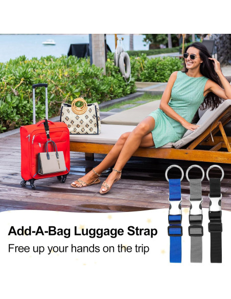 3 Correas de Equipaje Ajustables HJZHII - Nylon y Acero Inoxidable