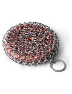 Esponja de Cadena Greater Goods de Silicona y Acero Inoxidable para Hierro Fundido