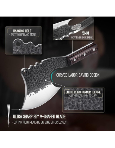 Cuchillo de Hacha de Hueso Freelander 63.5 cm Acero Carbono