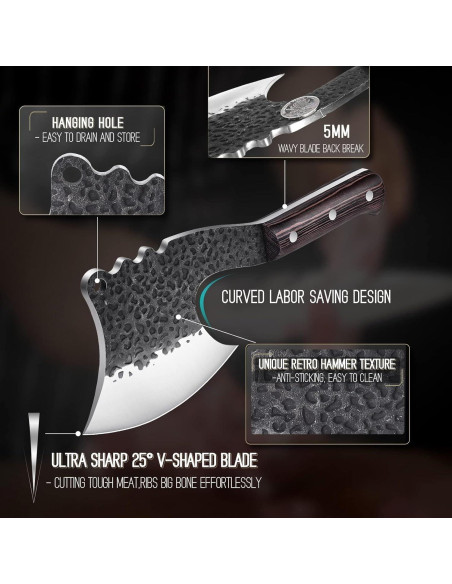 Cuchillo de Hacha de Hueso Freelander 63.5 cm Acero Carbono