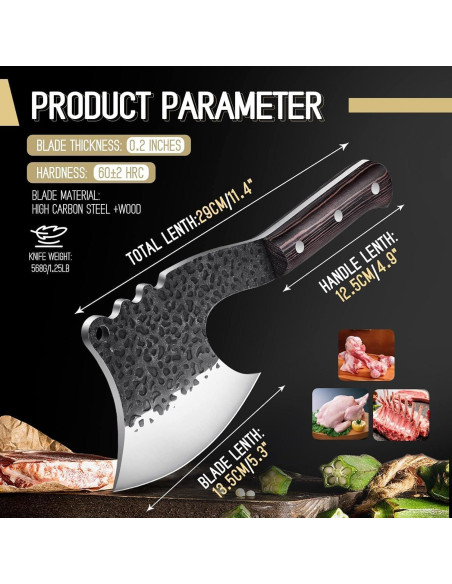 Cuchillo de Hacha de Hueso Freelander 63.5 cm Acero Carbono