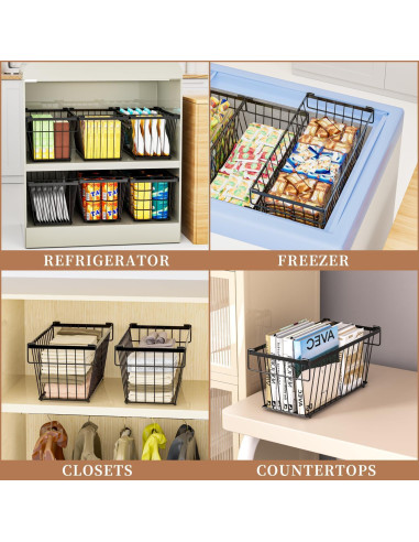 Paquete de 3 Contenedores Organizadores de Congelador ANJUBAN