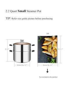 Olla de Vapor VENTION 2.1 QT Acero Inoxidable 18 cm Inducción 2