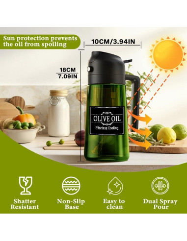 Botella dispensadora de aceite 2 en 1 LINGYULG 470ml