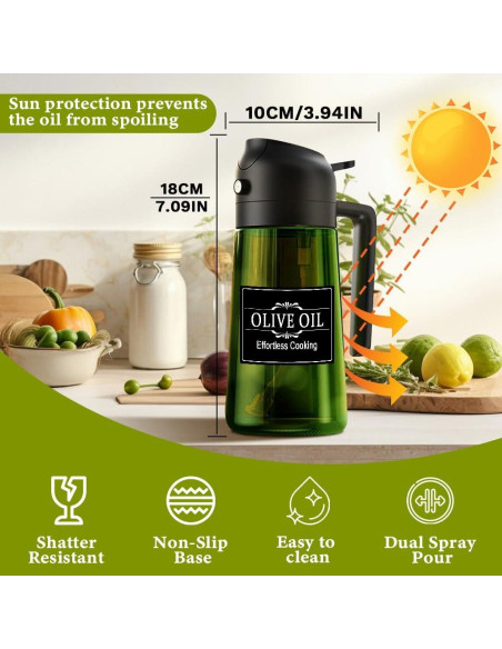 Botella dispensadora de aceite 2 en 1 LINGYULG 470ml