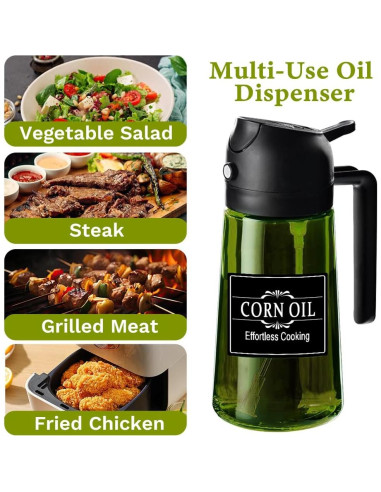 Botella dispensadora de aceite 2 en 1 LINGYULG 470ml