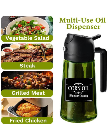 Botella dispensadora de aceite 2 en 1 LINGYULG 470ml