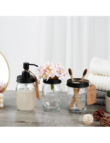 Juego de Accesorios de Baño SheeChung 2 Piezas Vidrio Negro