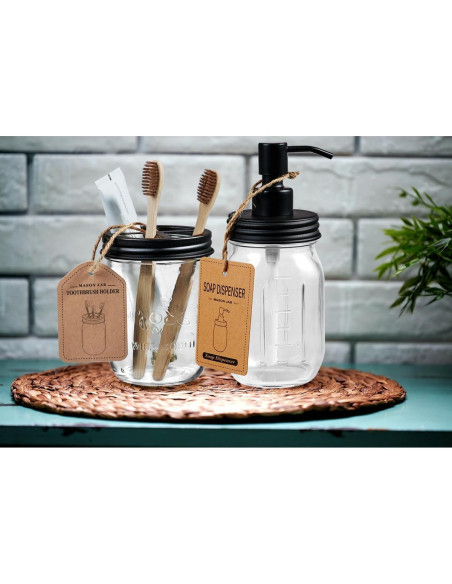 Juego de Accesorios de Baño SheeChung 2 Piezas Vidrio Negro