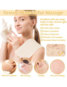 Juego de Guantes Exfoliantes Anezus y Toalla Beige 18.1x14.8cm 2