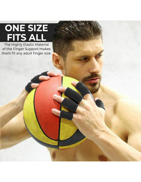 Protector de Dedo para Deportes KM SPORTS - Negro - 10 Unidades