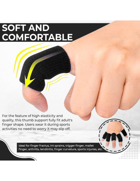 Protector de Dedo para Deportes KM SPORTS - Negro - 10 Unidades