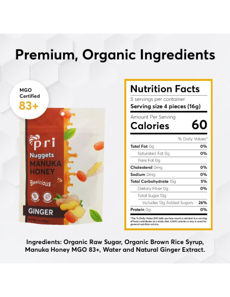 Caramelos Duro de Miel de Manuka y Jengibre PRI 85g