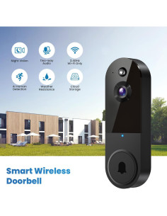 Cámara de Timbre de Video 1080P Lunelyx Inalámbrica con IA 2