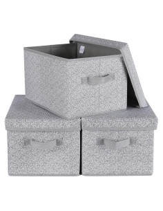 Cajas de Almacenamiento Plegables WUIKE 3-Pack Grande Gris
