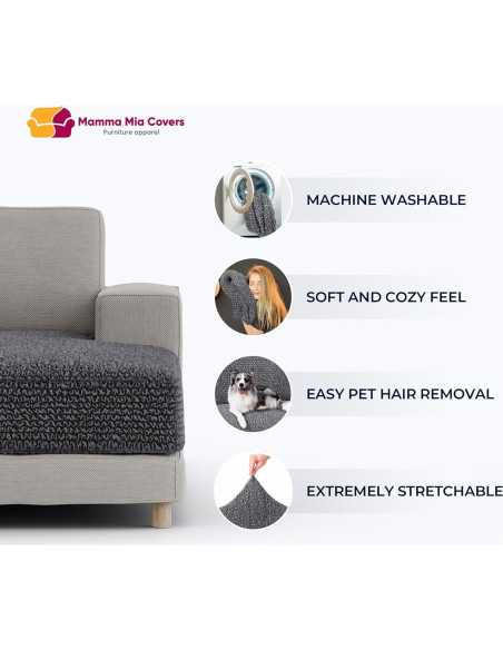 Funda Deslizante para Cojín de Sofá PAULATO - Ceniza