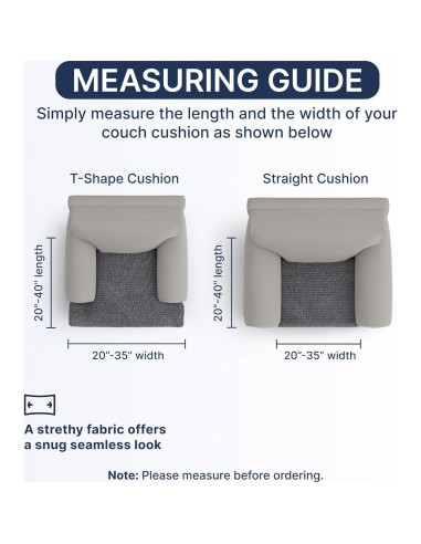 Funda Deslizante para Cojín de Sofá PAULATO - Ceniza