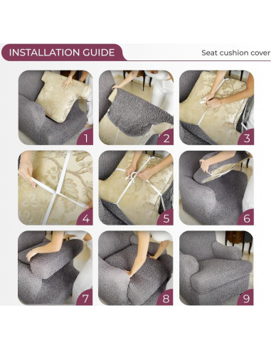 Funda Deslizante para Cojín de Sofá PAULATO - Ceniza