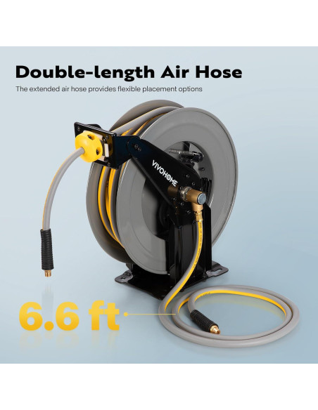 Carrete Retráctil de Manguera de Aire VIVOHOME 15.24m 300PSI
