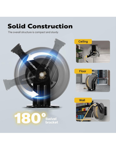 Carrete Retráctil de Manguera de Aire VIVOHOME 15.24m 300PSI