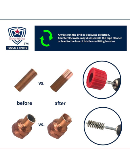 Juego de Limpiadores de Tubos de Cobre Kwalitistar 1/2" - 4PC