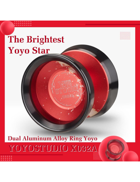 Yoyo Profesional YOYOSTUDIO X032A Rojo y Plata con Cuerdas
