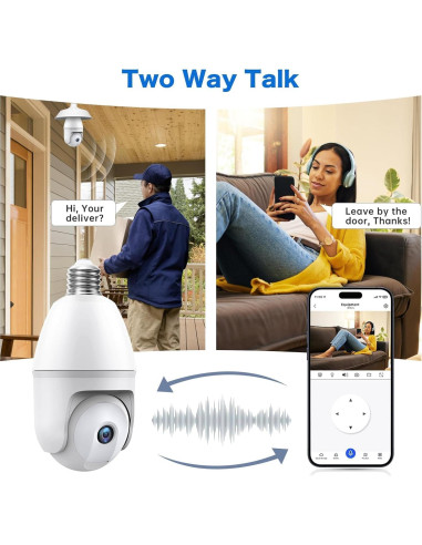 Cámara de Seguridad Bombilla Noahcam 2K Inalámbrica 360
