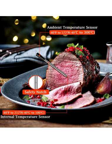 Termómetro de Carne Inalámbrico XiaYchaug Bluetooth 79m