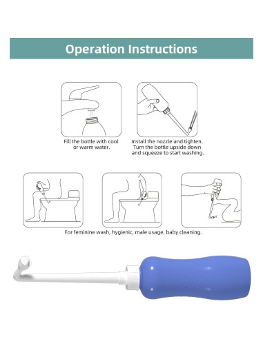 Bidet Portátil Hibbent 500ml Púrpura con Boquilla Angulada