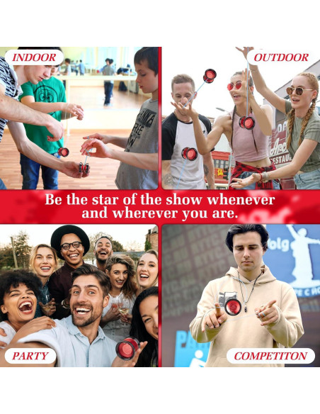 Yoyo Profesional YOYOSTUDIO X032A Rojo y Plata con Cuerdas