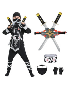 Disfraz de Ninja Plateado para Niños XL 10-12 años Halloween