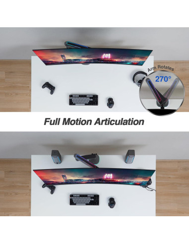 Soporte de Monitor AVLT RGB 27" a 45" Ajustable Gris Oscuro