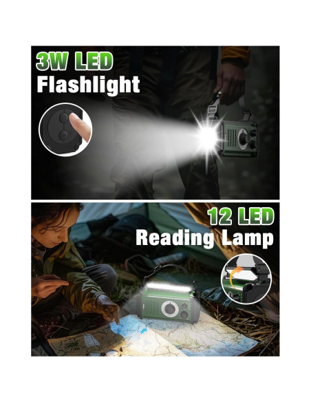 Radio de Emergencia Rychi 10000mAh Solar Manivela NOAA