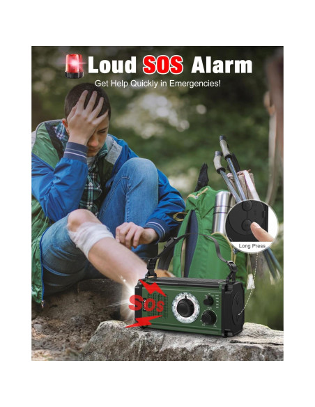 Radio de Emergencia Rychi 10000mAh Solar Manivela NOAA