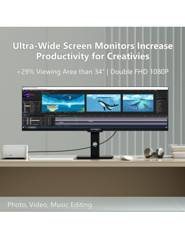 Monitor Ultrawide INNOCN 44" 3840x1080p 120Hz IPS FreeSync