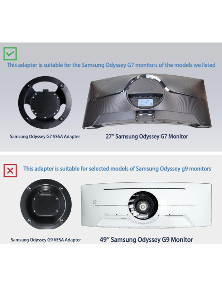 Adaptador de Montaje VESA para Monitores Samsung Odyssey G7
