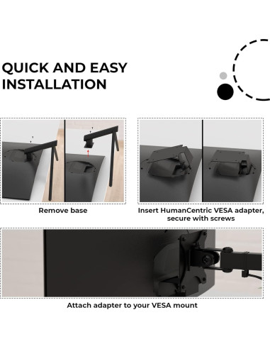 Adaptador VESA HumanCentric para Monitores Curvos Samsung 75x75mm