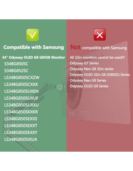 Soporte de Montaje en Pared Tjyuze para Monitor OLED Samsung 34"