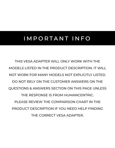 Adaptador VESA HumanCentric para Monitores Curvos Samsung 75x75mm