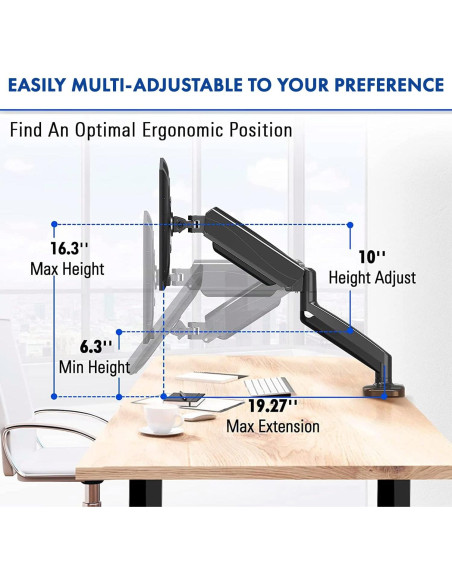 Brazo de Monitor LCD Stellar Mounts para Samsung 32" Curvado