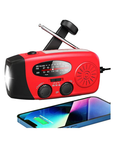 Radio de Emergencia AM FM NOAA Cepan 5000mAh con Linterna LED