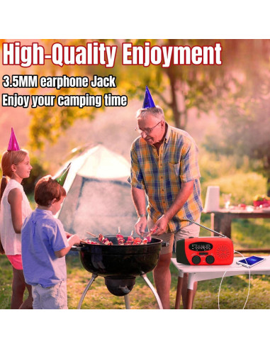 Radio de Emergencia AM FM NOAA Cepan 5000mAh con Linterna LED