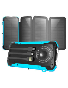 Banco de Energía Solar 20000mAh ShenZhen con 3 Puertos USB