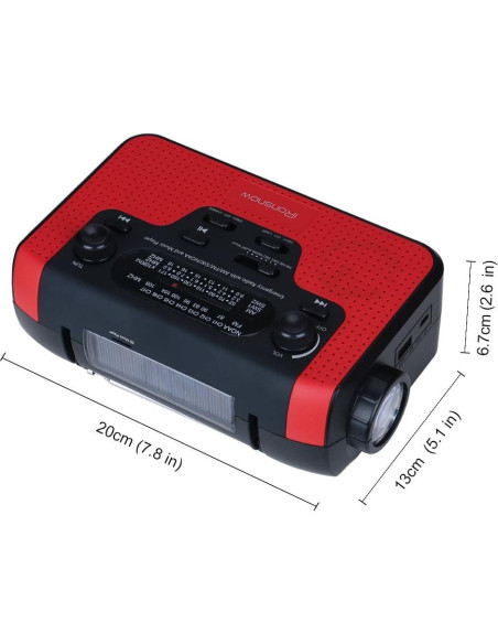 Radio de Emergencia Solar iRonsnow IS388 con Alerta NOAA 2300mAh