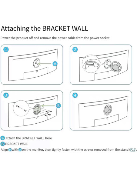 Adaptador VESA JUNBOMAOYI para Monitores Samsung 32" Curvos